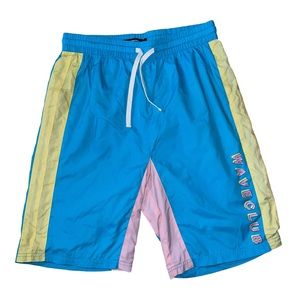 Pink Dolphin Wave Club Board Shorts Mens Logo Adult Sapphire Size Small